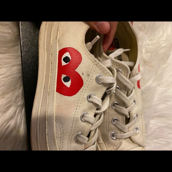 Comme Des Garçons White Sneakers sz 6.5 - Picture 3 of 5